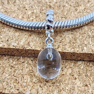 AUTHENTIC 925 STERLING SILVER CLEAR CRYSTAL CHARM FOR PANDORA AND BRIGHTON